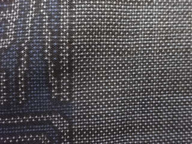 JAPANESE KIMONO / ANTIQUE KIMONO / SILK / DORO OSHIMA TSUMUGI / WOVEN ABSTRAC / 5MARUKI